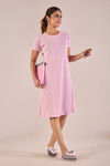 Sweet Moon Knit Cotton Mid Length Nightdress - Millennial Pink — thumbnail 4